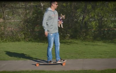 What has six legs and four wheels? A skateboarding dentist and his dog!